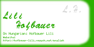 lili hofbauer business card